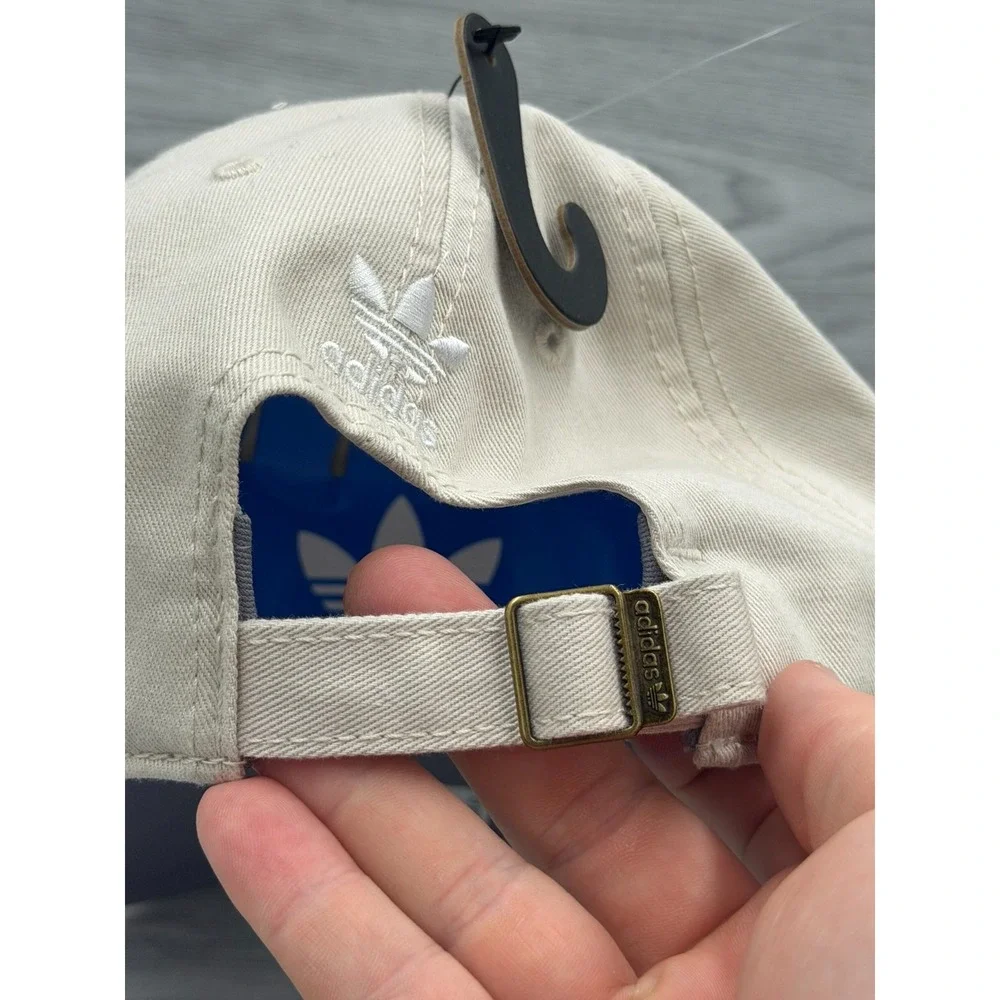 Womens Adidas Originals Relaxed StrapBack Trefoil Style Athletic Hat Khaki